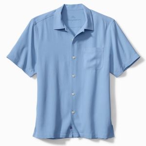 Tommy Bahama Hawaiian Herringbone Camp Shirt Brand New